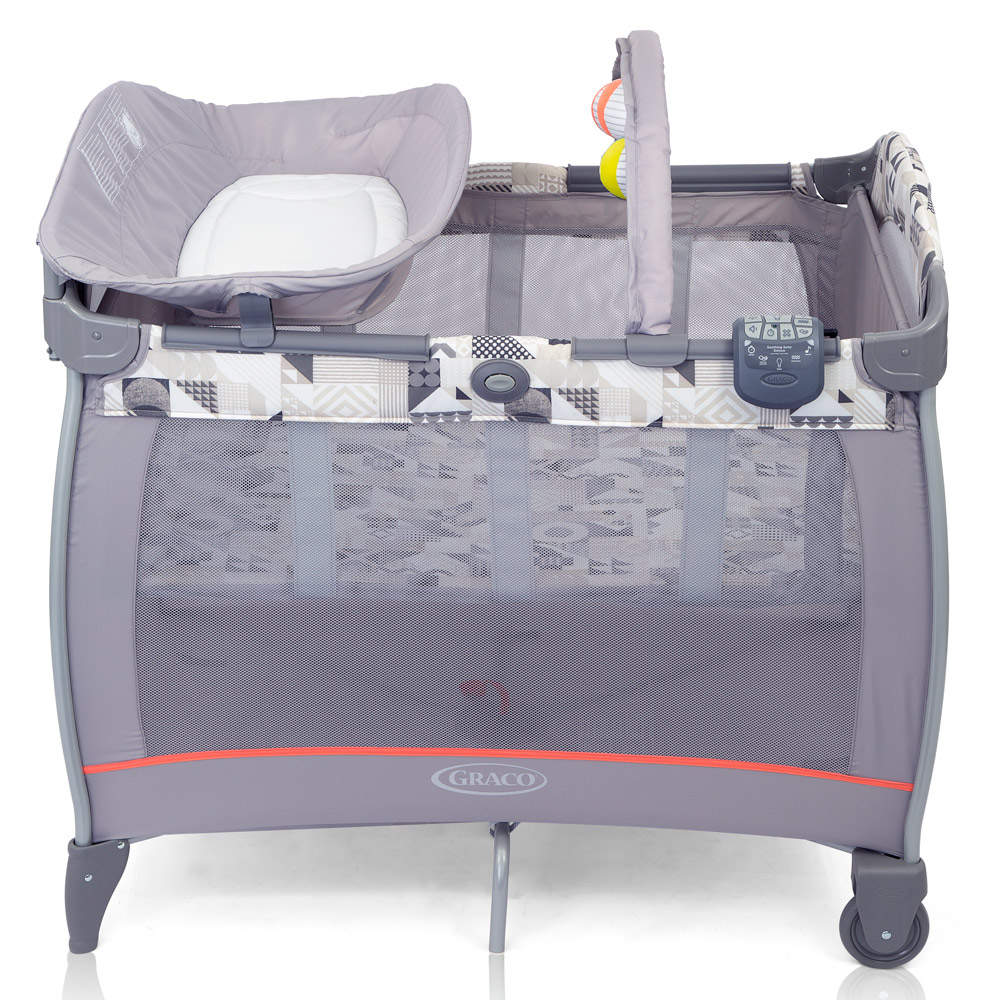 Patut Graco Electra Patchwork Grey cu masuta infasat