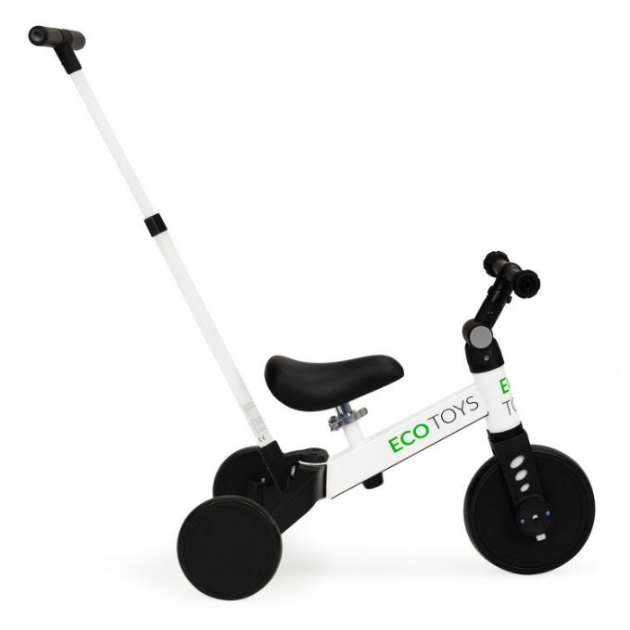 Tricicleta Ecotoys 2-in-1, Alb, Transformabilă - imagine 5