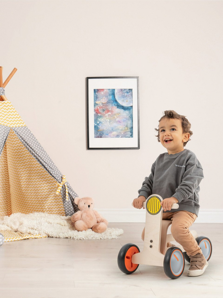 Tribike MamaToyz Lemn, Ride-On 3 Roti Fara Pedale - imagine 3