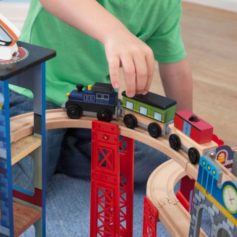 Kidkraft Super Highway - Set Trenulet Lemn, 80 Piese - imagine 5