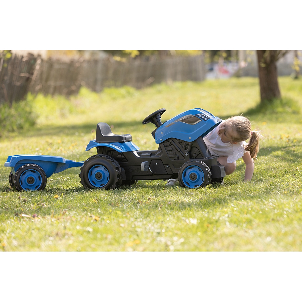 Tractor Smoby Farmer XL cu Remorcă Albastru - imagine 5