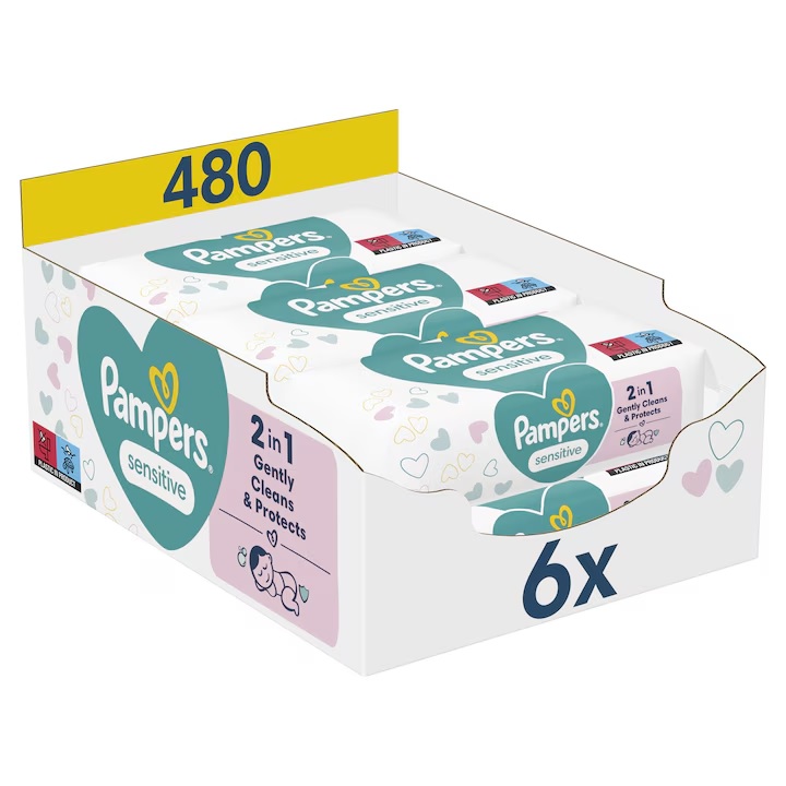 Servetele Pampers Sensitive 480 buc - imagine 9