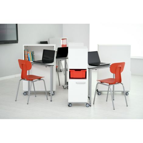 Masa triangulară Moje Bambino Easymove albă - imagine 3