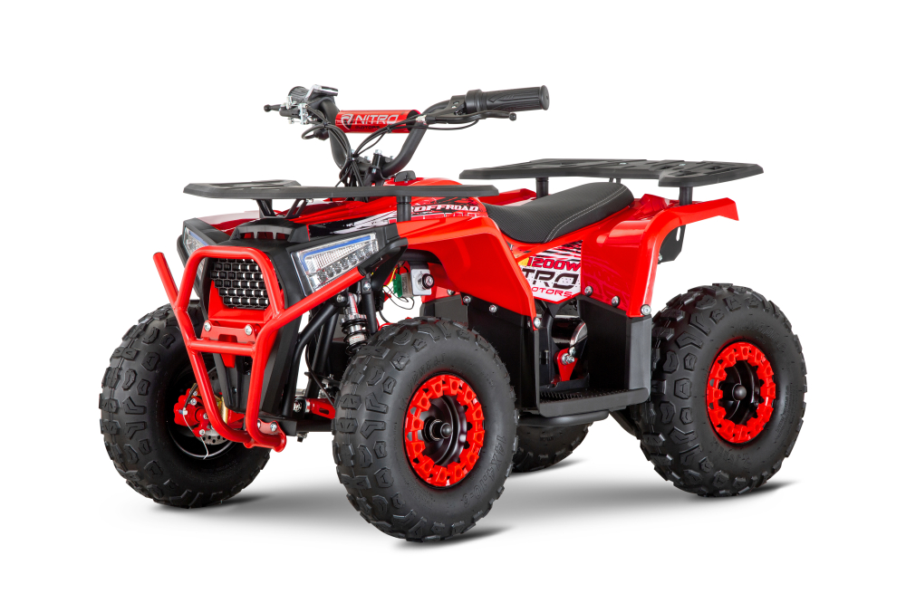 ATV electric pentru copii NITRO Nerino 1200W 48V BTF2 Tyre, culoare rosie