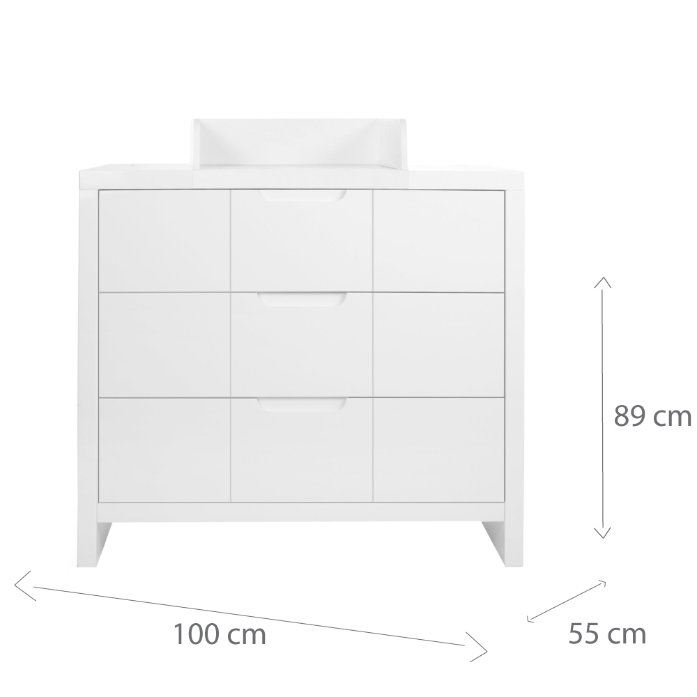 Comoda Childhome Quadro White cu masă de înfășat - imagine 2