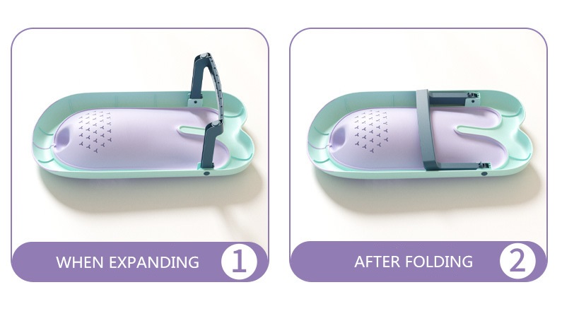 Suport Baie Little Mom Bunny Blue Pliabil, Uscare Rapidă - imagine 4