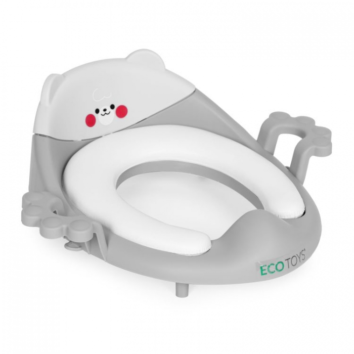 Reductor toaleta Ecotoys cu manere gri - imagine 8
