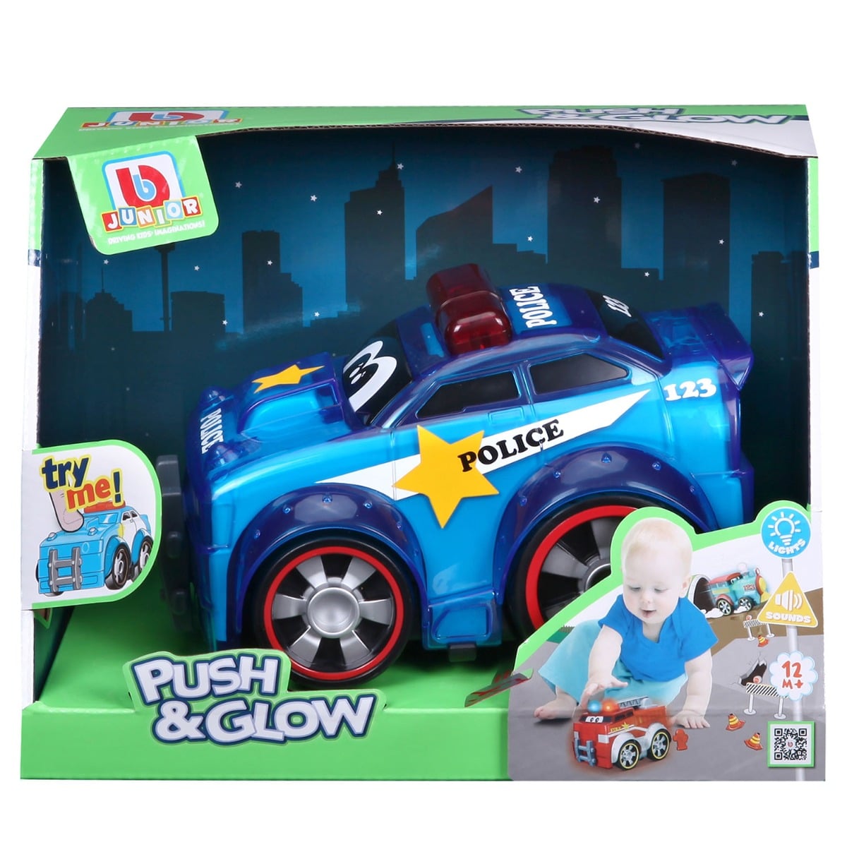 Masina Politie Bburago Junior Push And Glow