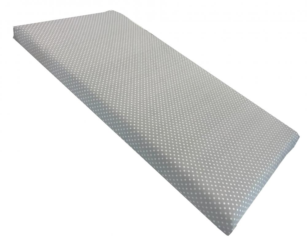 Cearsaf Bebe Deseda 120x60 cm Buline Albe pe Gri