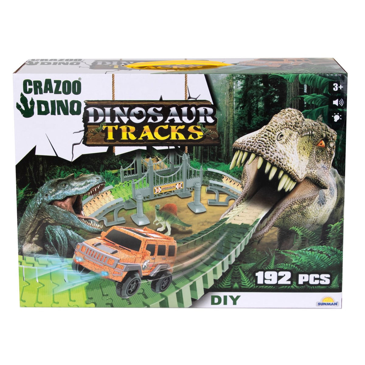 Circuit cu Mașină și Dinozauri Crazoo