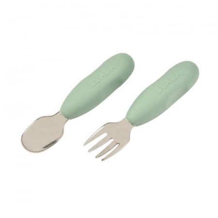 Set tacamuri inox Beaba Sage Green, Ergonomic