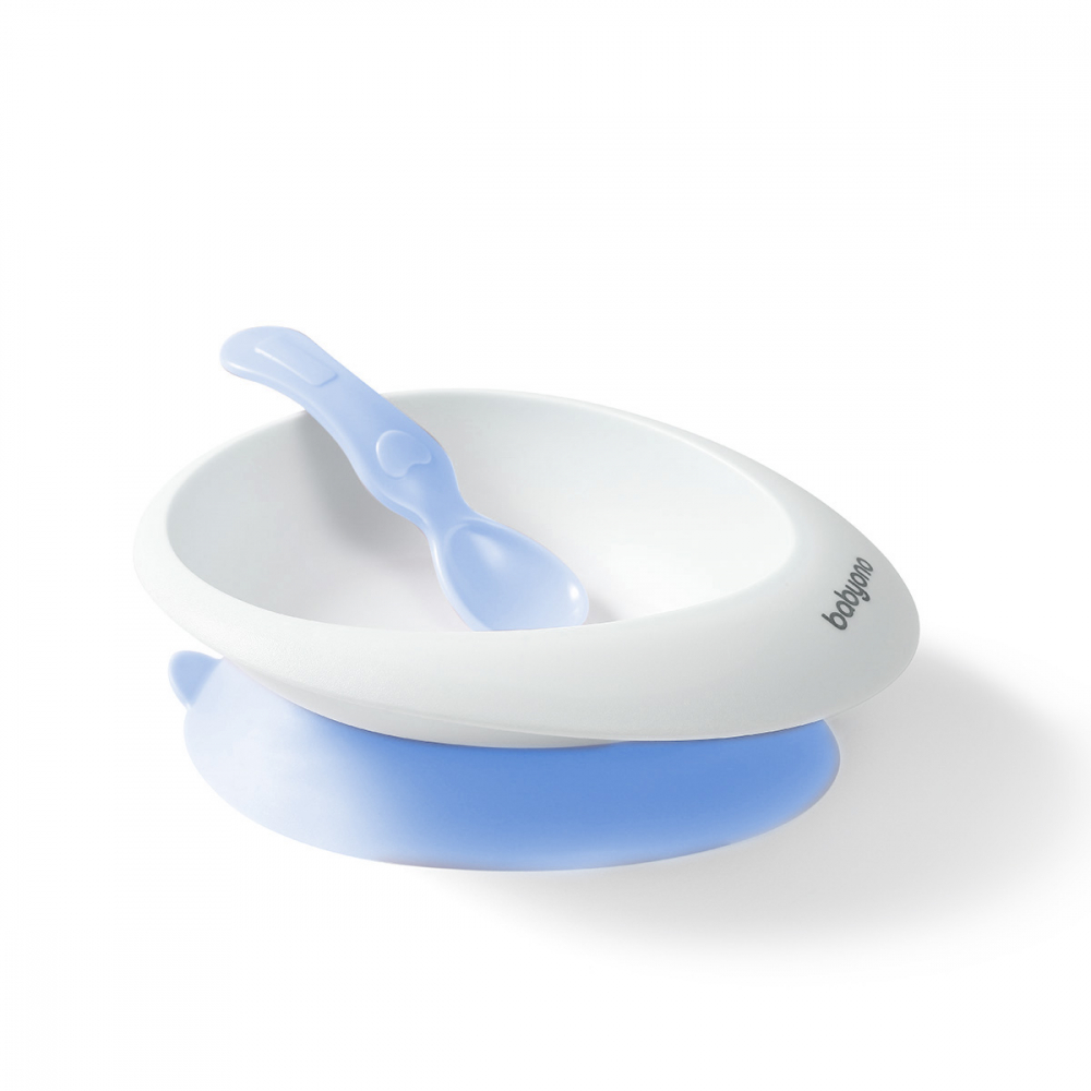 Set castron și linguriță Babyono albastru deschis - imagine 6