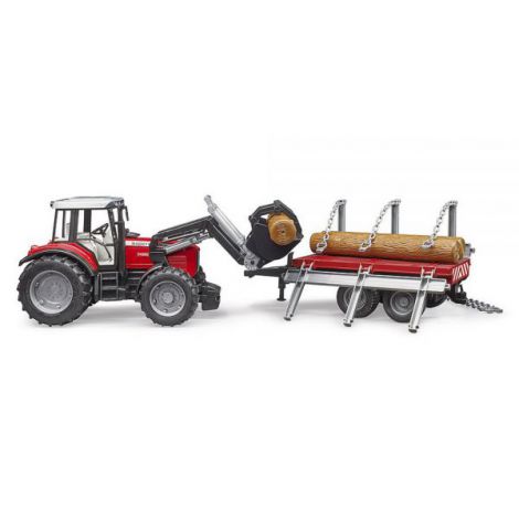 Bruder Tractor Massey Ferguson 7480 cu Remorcă - imagine 6