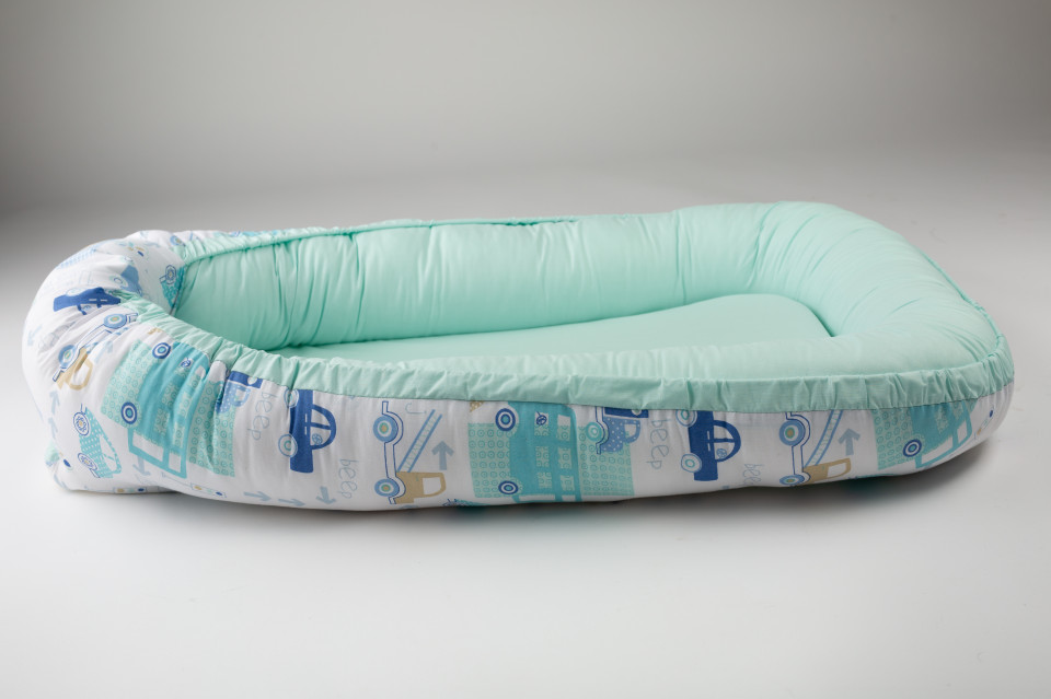Babynest Blue Car Maradalia - Somn Sigur Bebe - imagine 2