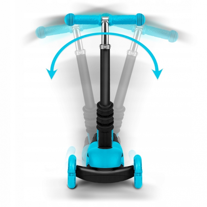 Trotineta 3 in 1 Ricokids Buggy Albastru cu Scaunel și LED - imagine 3