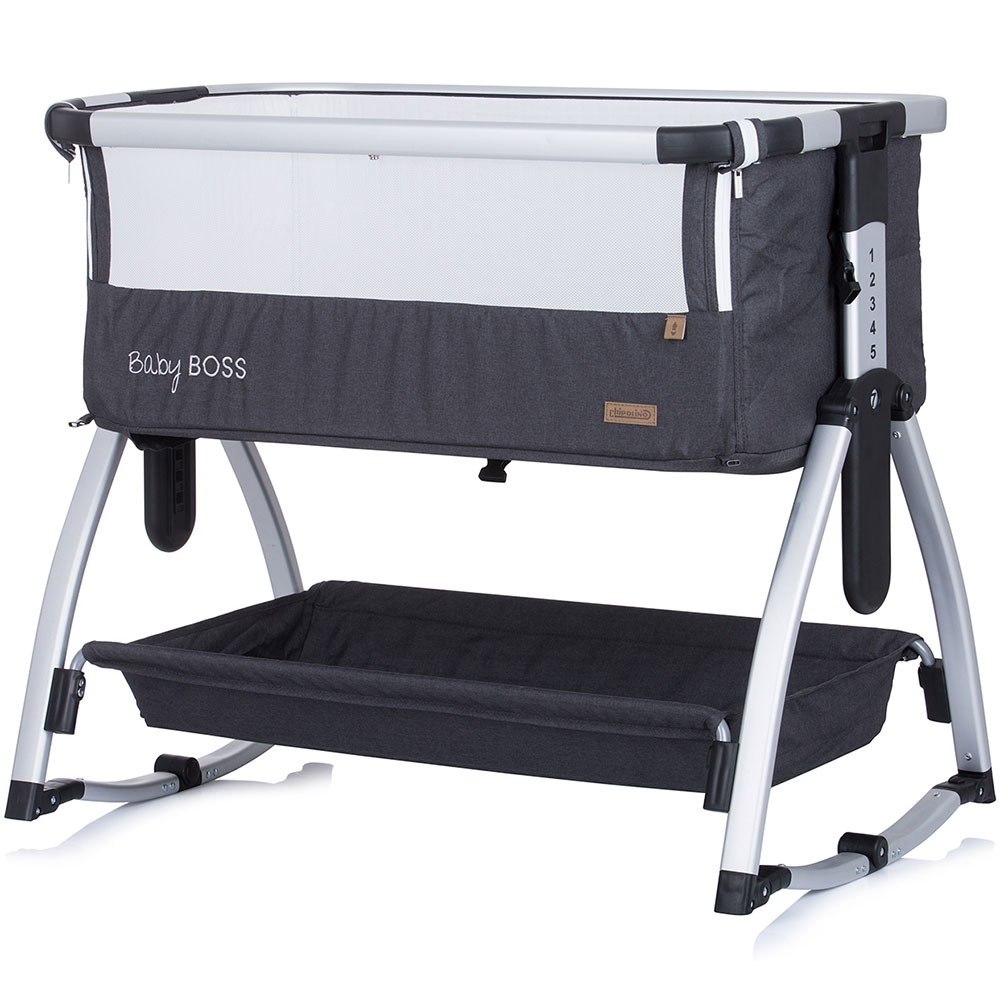 Patut Co-Sleeper Chipolino Baby Boss Anthracite - imagine 6