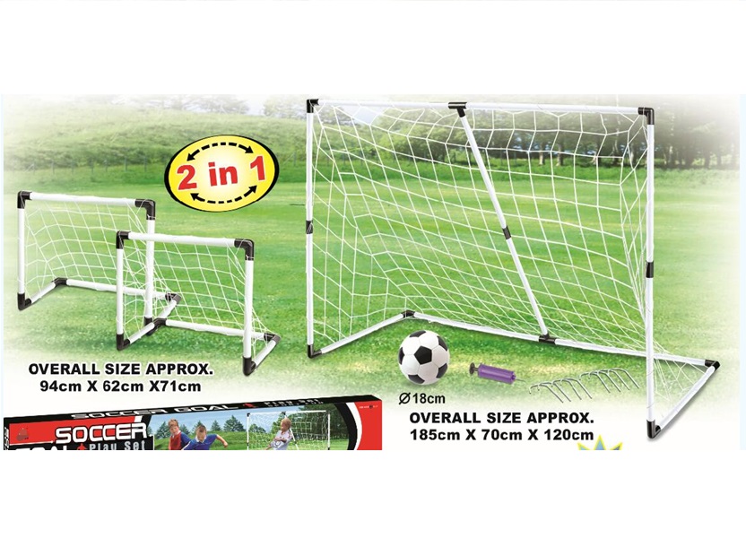 Set Poartă Fotbal Ikonka 2in1 cu Minge - imagine 8