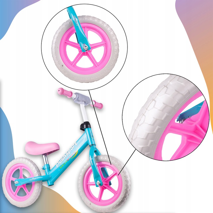 Bicicletă Fără Pedale Malplay Push Sport RozAlbastru - imagine 5
