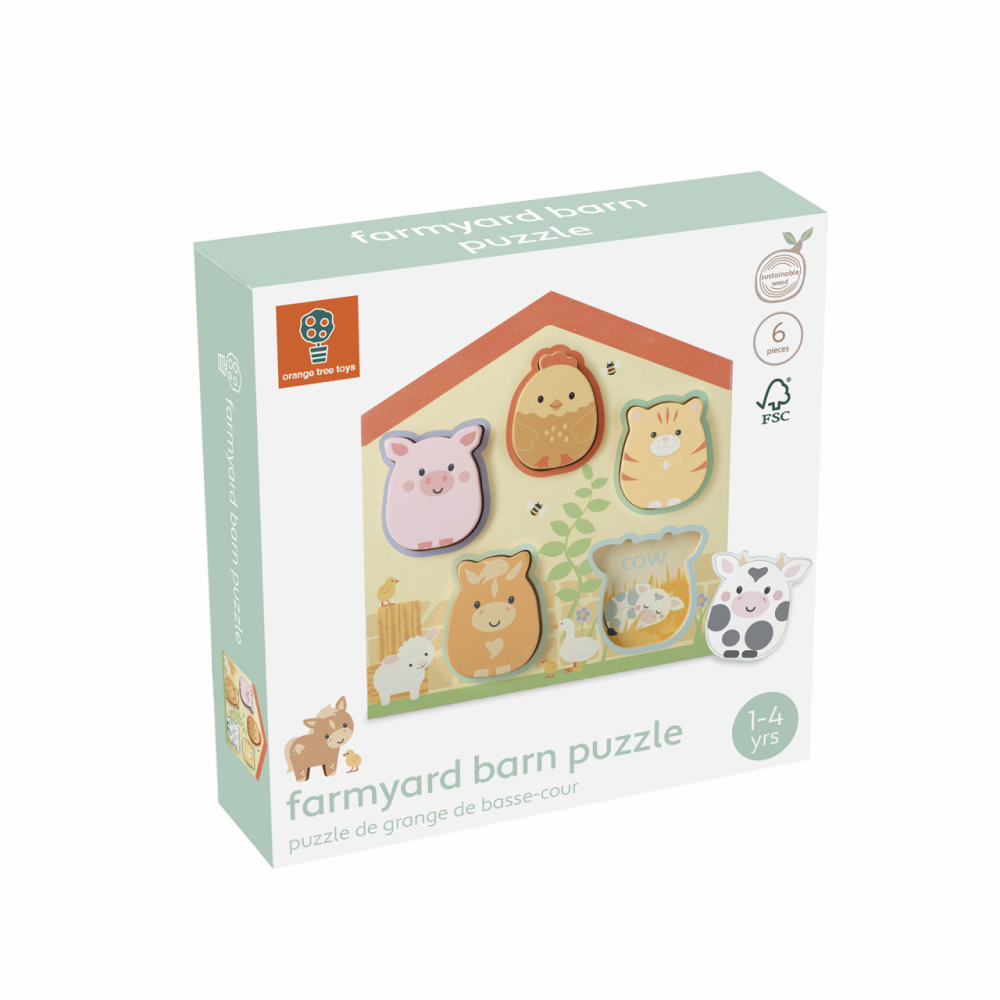 Puzzle Lemn Animale Ferma Orange Tree