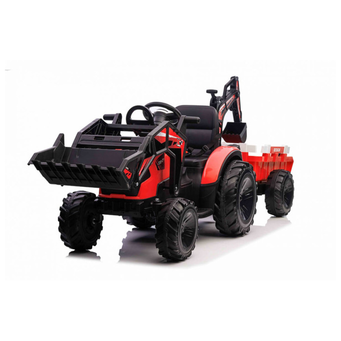 Tractor Excavator Electric cu Remorcă XXL, Roșu