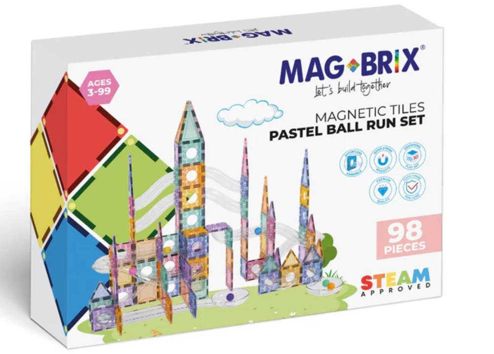 Set Magnetic Magbrix Circuit Bile Pastel 98 Piese