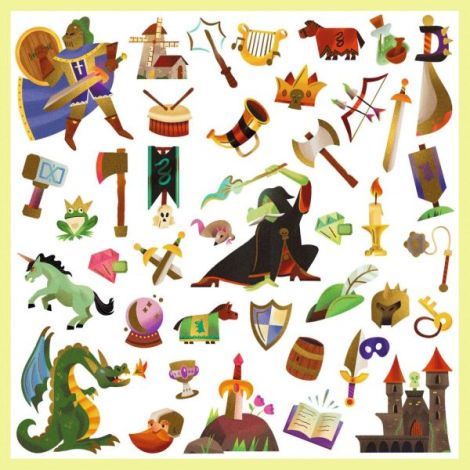 Abtibilduri Djeco Fantezie Medievală | 160 PCS - imagine 3
