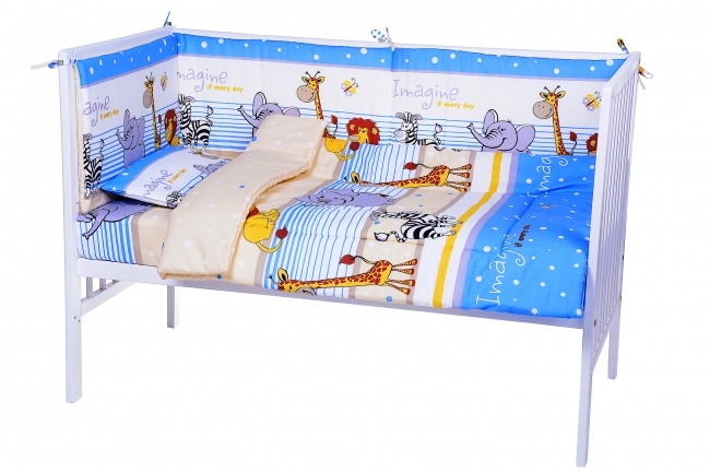 Lenjerie Patut Safari Blue, 4 Piese, Nichiduta - imagine 2