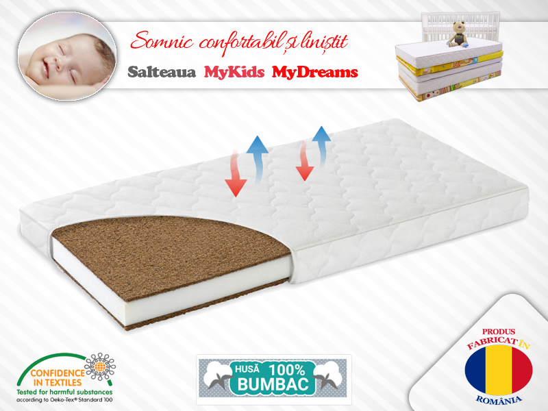 Saltea Cocos Mykids 70x105 cm - Suport Ortopedic - imagine 5