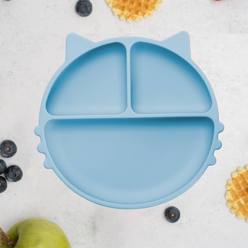 Farfurie Silicon AppeKids Kitty Aqua