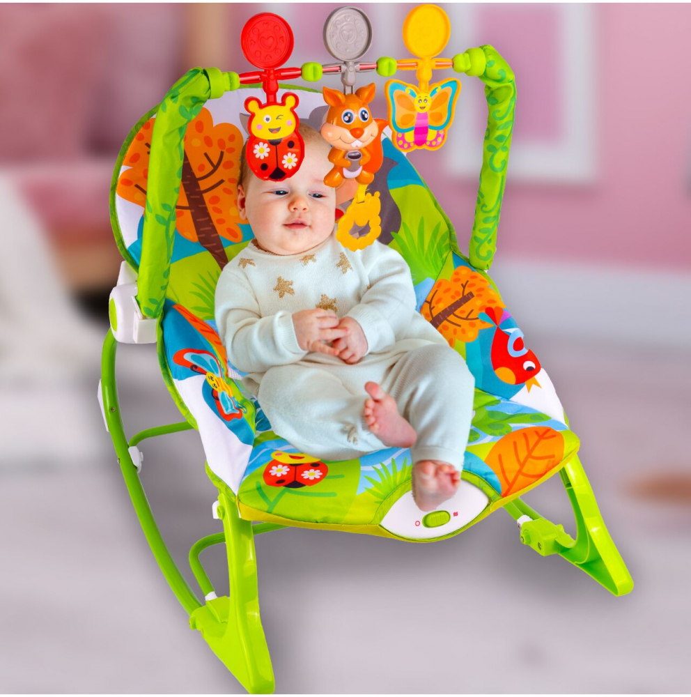 Balansoar Malplay Copii cu Vibratii si Muzica, Green - imagine 3