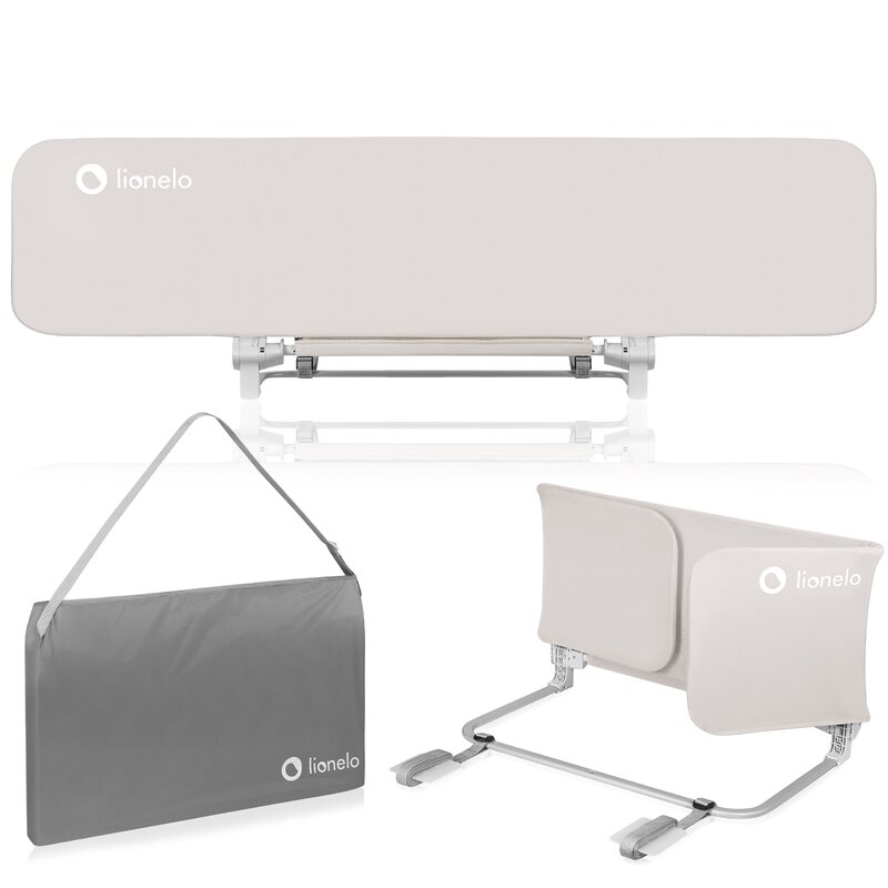 Bariera protectie pat Lionelo Lora XL, 150 cm, Bej - imagine 6