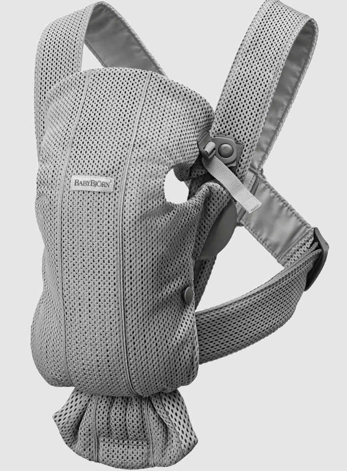 Marsupiu Mini BabyBjorn Grey 3D Mesh, Anatomic - imagine 4