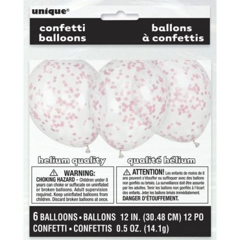 Baloane Confetti Roz Unique 30cm | Decor Party