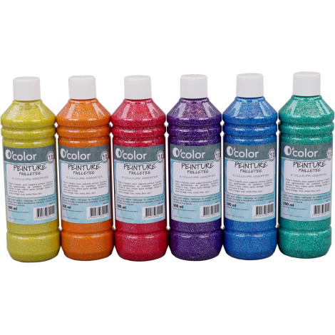 Guasa Glitter Ocolor 6x500ml - Lavabilă