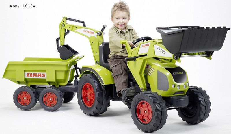 Tractor Pedale Falk Claas Axos cu Cupă și Remorcă - imagine 3