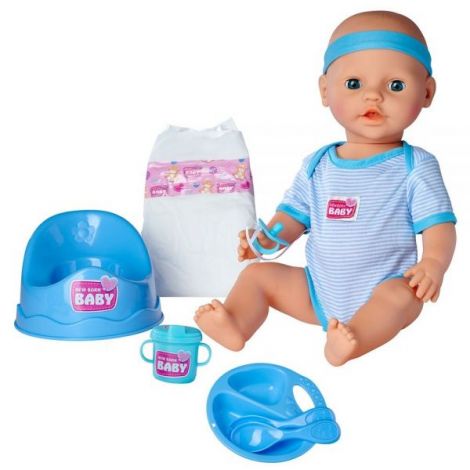 Păpușă Simba Baby Doll 43cm Accesorii Albastru - imagine 2