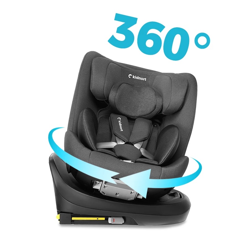 Kidnort Radjur Grey - Scaun Auto Rotativ i-Size