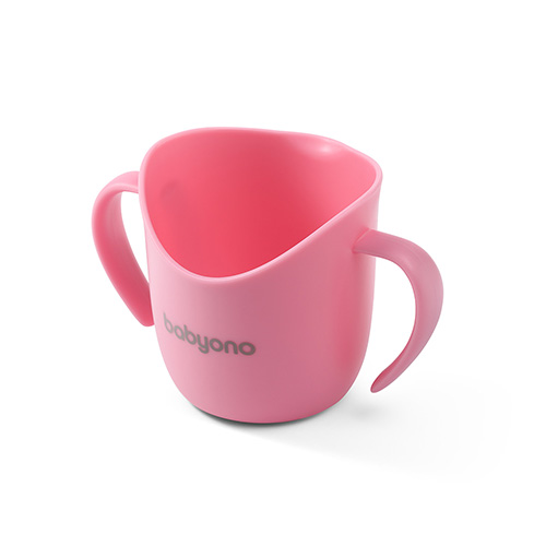 Cana Ergonomica Babyono 120 ml Roz - Antrenament - imagine 3