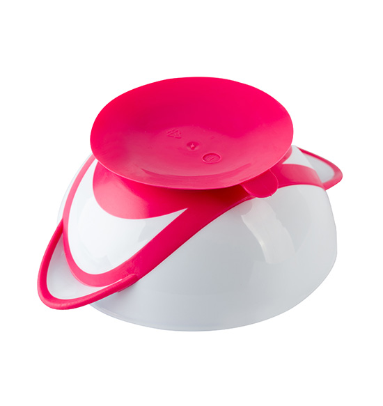 Castron cu ventuza Babyono Pink + Lingură - imagine 2