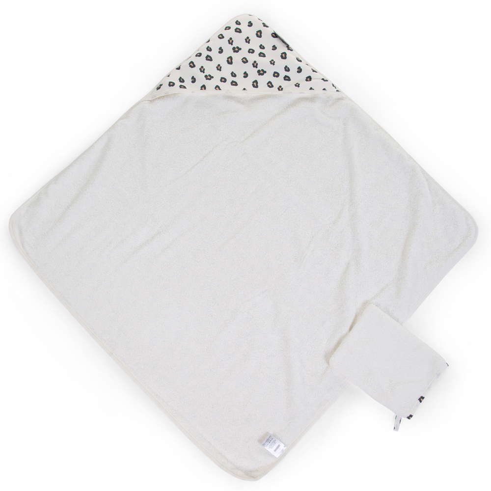 Prosop cu Gluga Childhome Leopard, Absorbant