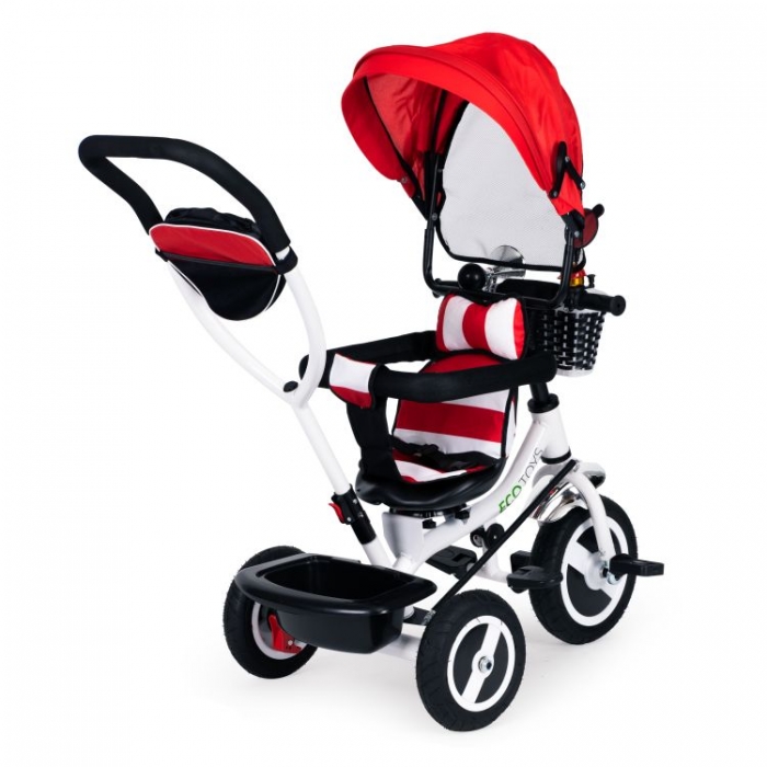 Tricicleta Ecotoys Rosu, Scaun Reversibil, 25kg - imagine 2
