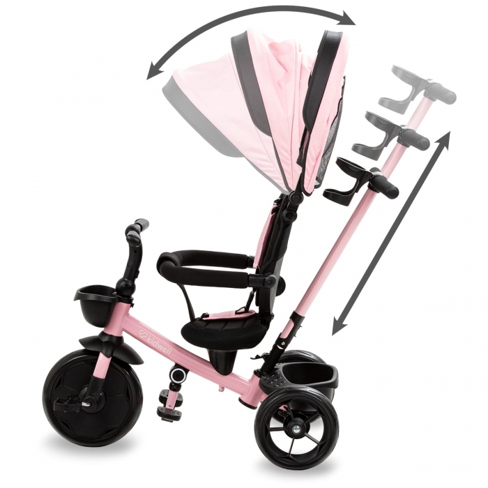 Tricicleta Kidwell Axel Roz, Scaun Rotativ, Control Parental - imagine 6