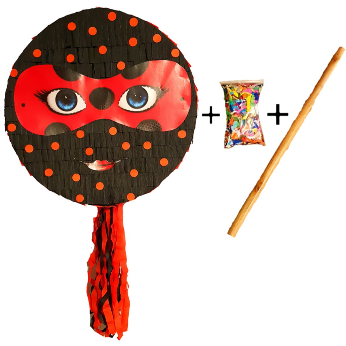 Pinata Buburuza PinaStar cu Bat si Confetti