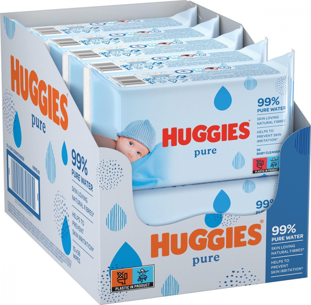 Servetele Huggies Pure 56 buc - Set 10 bucăți - imagine 6