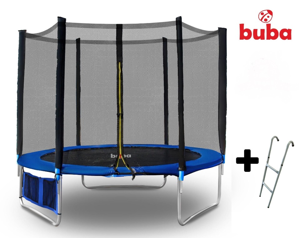 Trambulina Buba 183 cm cu Plasă și Scară - imagine 4