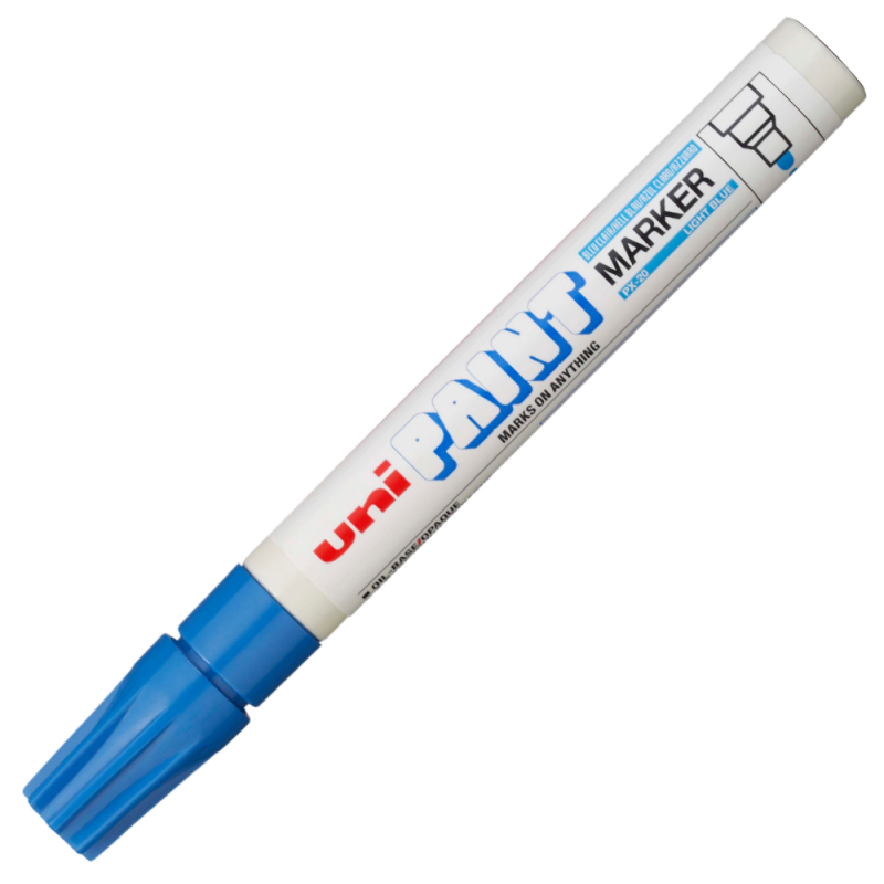 Marker Uni-ball vopsea ulei, albastru deschis