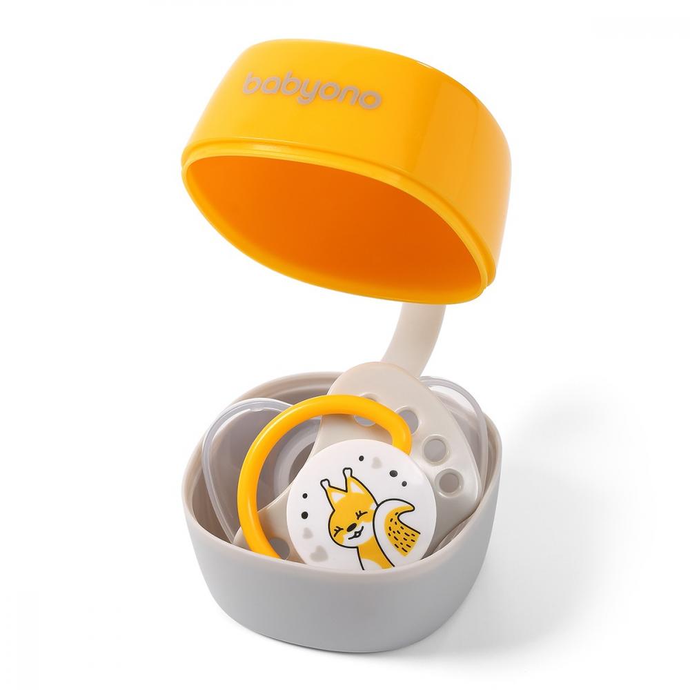 Cutie Suzetă Babyono Portocaliu | Protecție Igienică - imagine 2