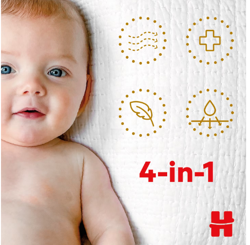 Scutece Huggies Extra Care 1, 2-5 kg, 168 buc - imagine 7