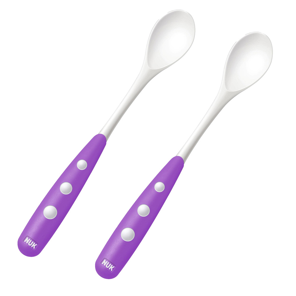 Set 2 Lingurițe Nuk Mov, Ergonomice, 6m+