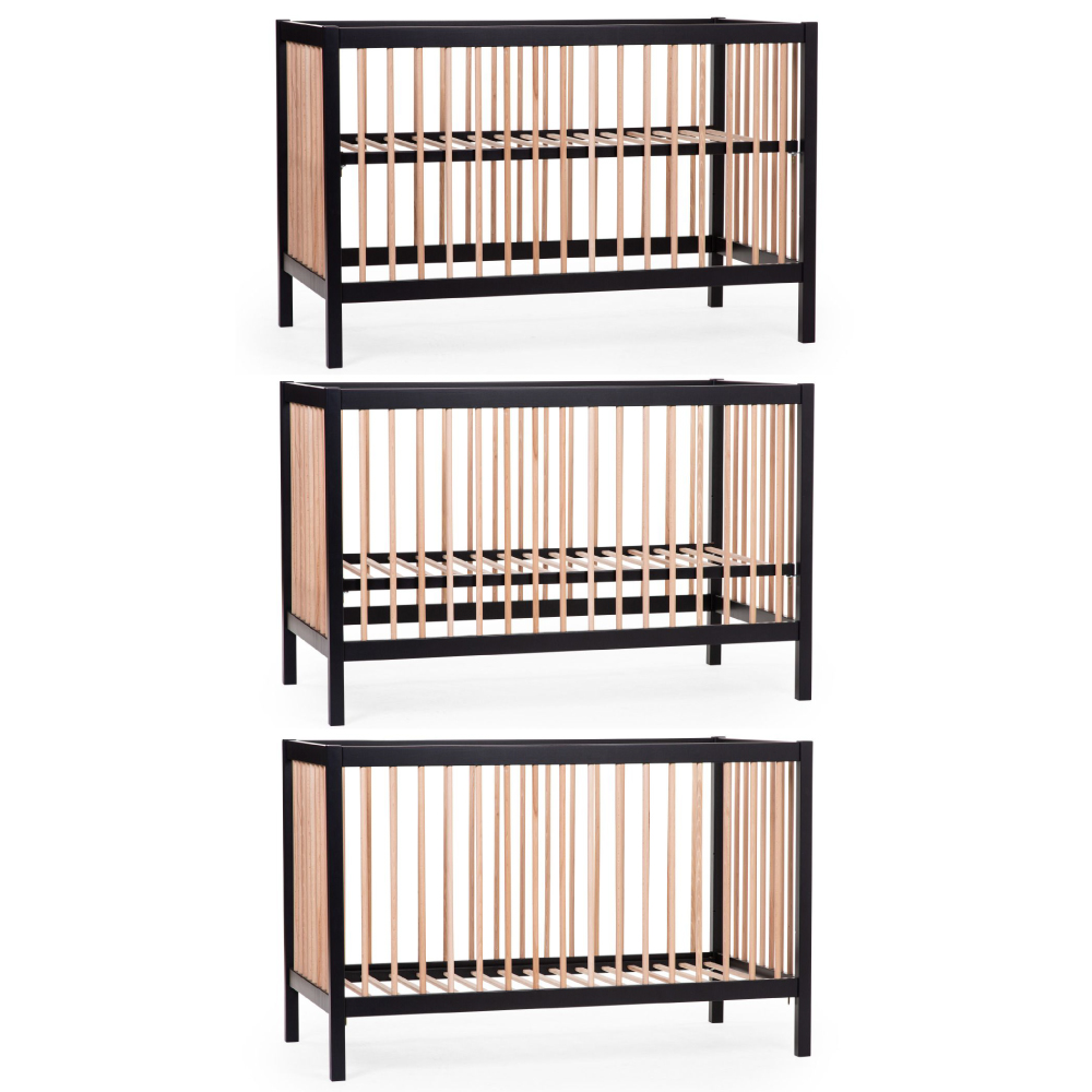 Patut Childhome Cot 97 Fag, 60x120 cm, Natural/Negru